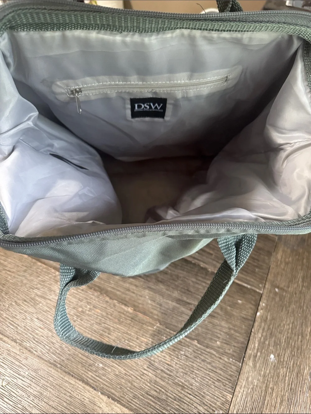 DSW Sage Green Diaper Backpack | Multi-Pocket Baby Bag | Wide Opening